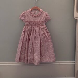 Amaia London smocked Light Pink Patterned Kids Dress 6T